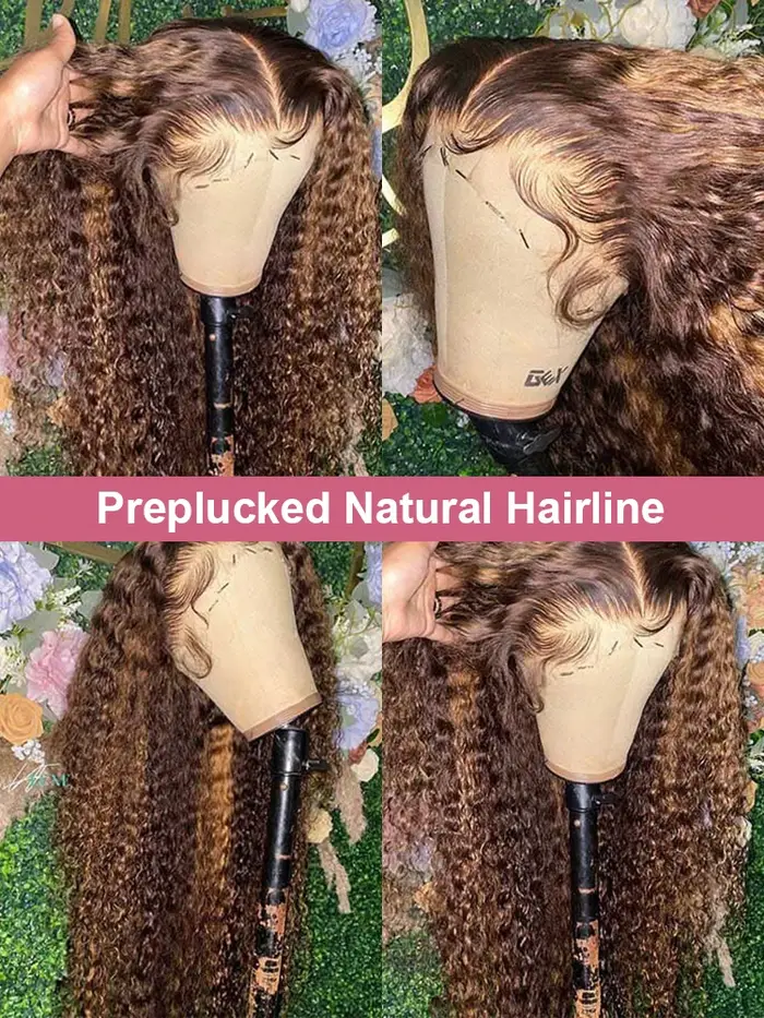 Mettre en évidence 13x6 Hd dentelle frontale perruque cheveux humains pré plumé vague profonde 30 40 pouces 13x4 miel