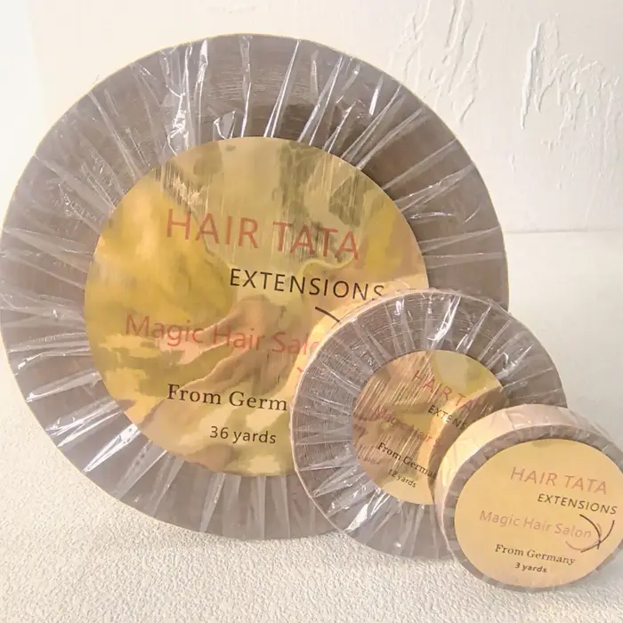 Ruban adhésif double face TATA pour extensions capillaires, largeur 0,8 cm/1 cm, 36/12/3 yards, pour