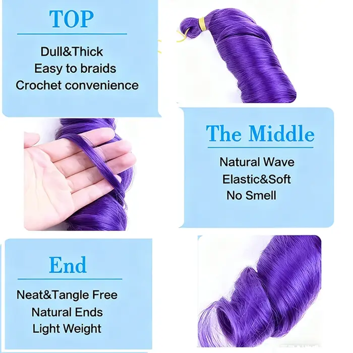 Boucles françaises cheveux Crochet tresses vague lâche spirale