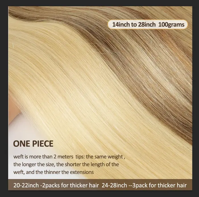 Tissage en lot brésilien Remy naturel Balayage blond cendré