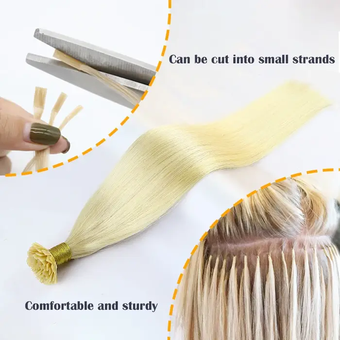 Extensions de cheveux de haute qualité à pointe plate