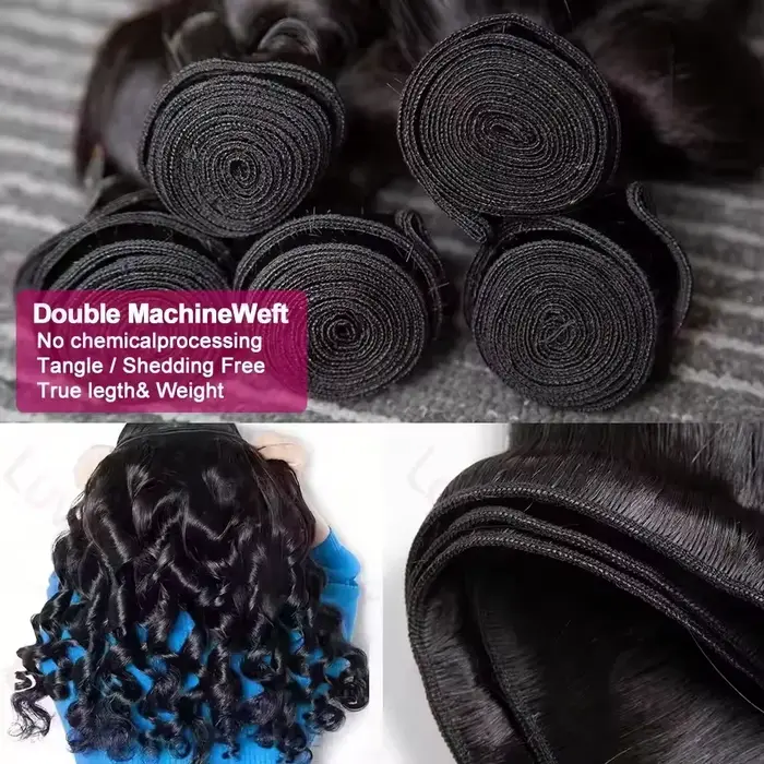 Extensions de cheveux vierges Remy pour femmes, mèches de cheveux humains péruviens bruts, vague lâc