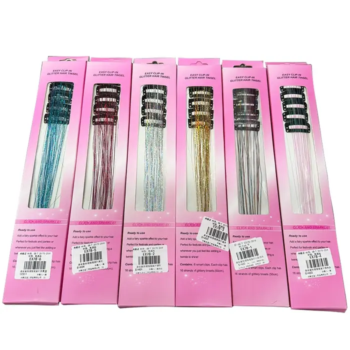 Extensions de cheveux synthétiques de 20 pouces - Ensemble de 12 accessoires