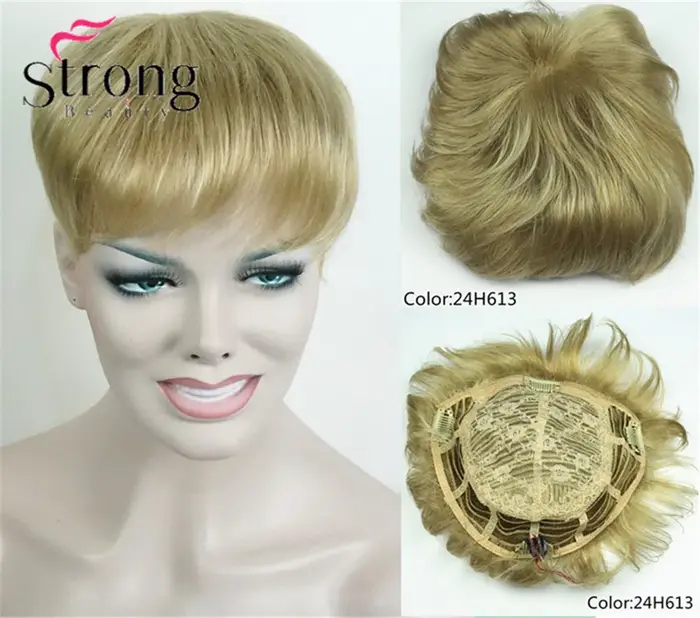 Perruque de cheveux synthétiques toupet