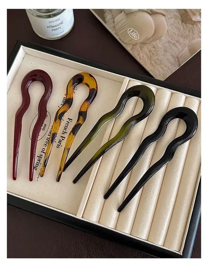 Pince à cheveux en acétate vintage pour femmes et filles