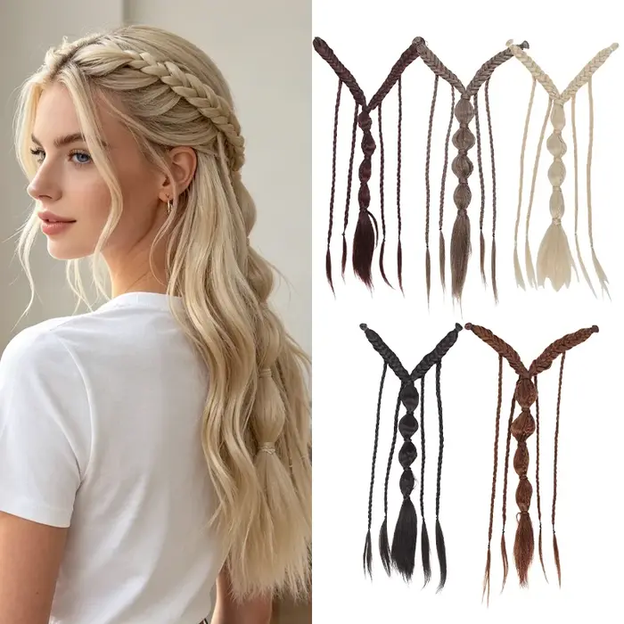 Extensions de cheveux tressés style elfe à demi-tête avec pinces BB