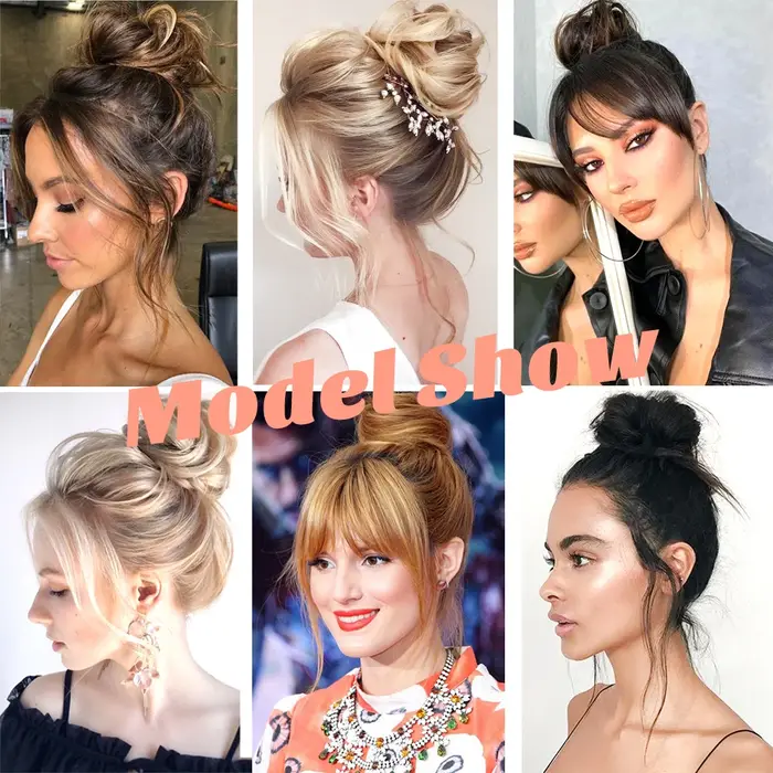 LM – Chignon synthétique bouclé pour femmes, postiche à griffes ombrées, chignons en désordre, pince