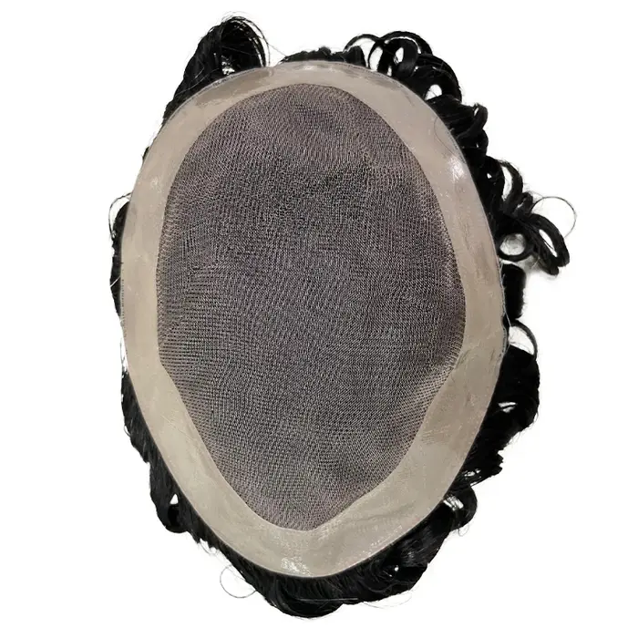 Perruque de cheveux humains indiens bouclés Mono NPU