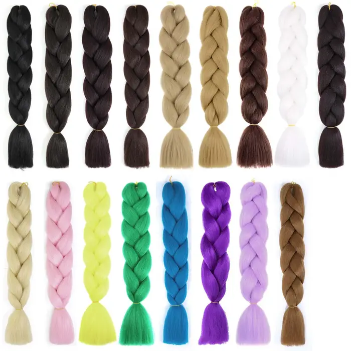 Extensions capillaires synthétiques violettes de 24 pouces