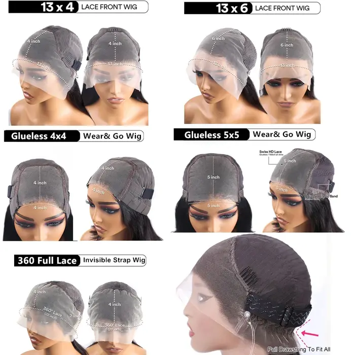 Perruques en cheveux humains bruts péruviens ondulés, densité 200%, 38-40 pouces, avec dentelle HD 1