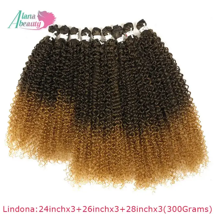 Bundles de cheveux bouclés caution synthétiques pour femmes, extensions longues bouclées, faux cheve