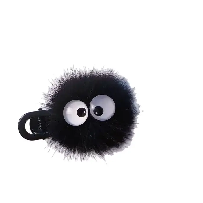 Jolie pince à cheveux noire floue pour femmes – Design de grands yeux, accessoires de cheveux adorab