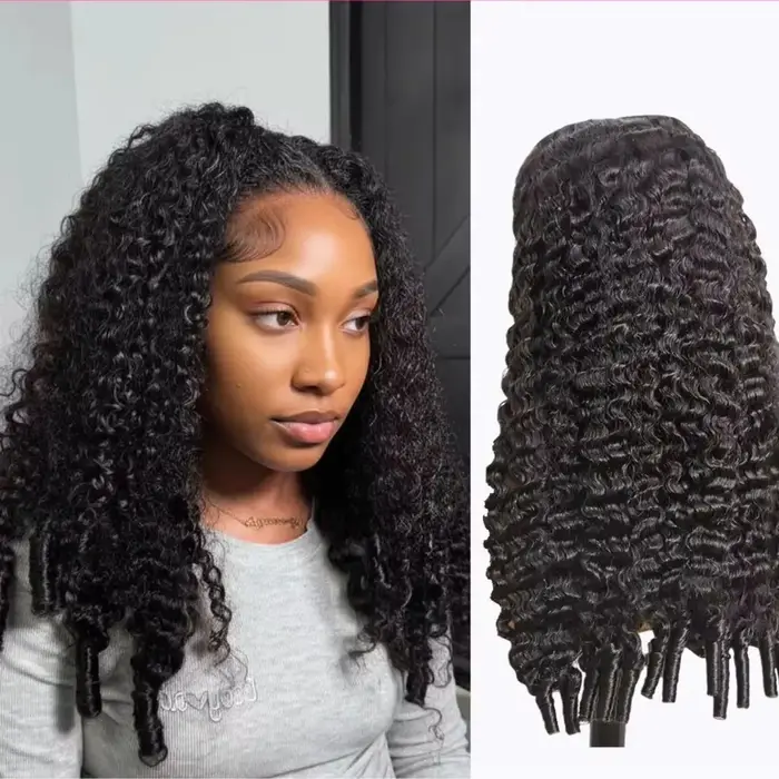 Perruques bouclées birmanes en cheveux humains de 40 pouces, avec dentelle frontale 13x6 et dentelle