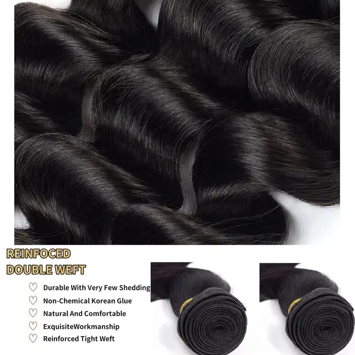 Extensions de Cheveux Humains Naturels Bruts 16A, Ondulés, Non Traités, 30-40 Pouces, 3 ou 4 Paquets