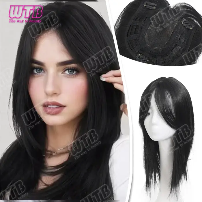 Perruque de remplacement WTB, perruque synthétique à cheveux raides avec frange à la mi-chair, adapt