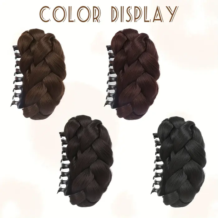 Postiche de chignon synthétique avec pince à griffe ovale
