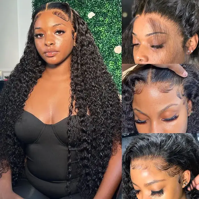 250% haute densité lâche vague profonde 30 40 pouces 13x6 13x4 HD dentelle frontale perruque de cheveux humains brésilie