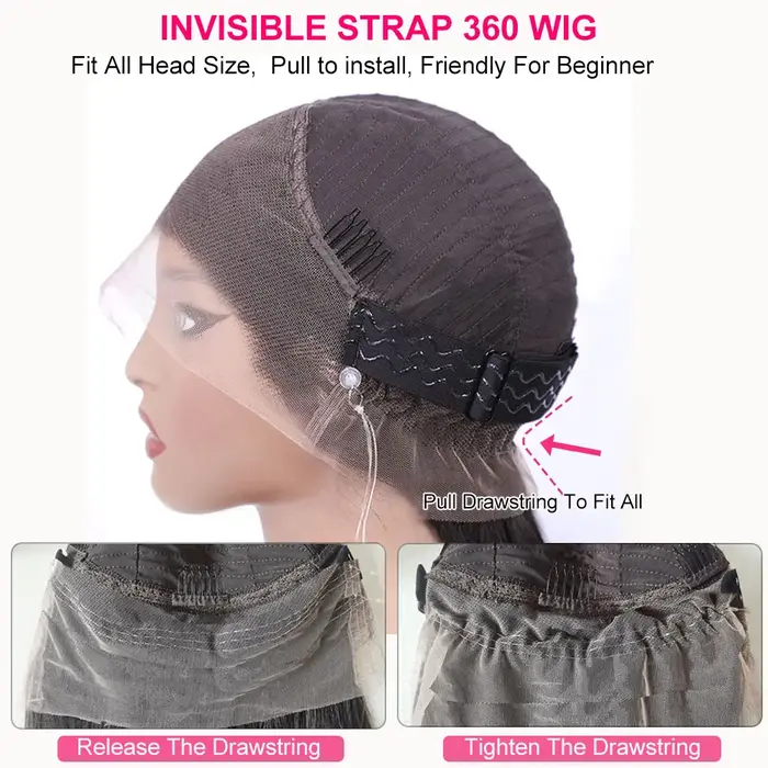 Perruque Lace Frontal Wig 360 naturelle sans colle