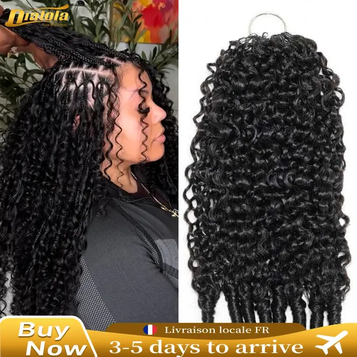 Afro Kinky Burmese Deep Curly Knotless Pre-Separated Crochet Feather Hair Extensions Curly Human Hai