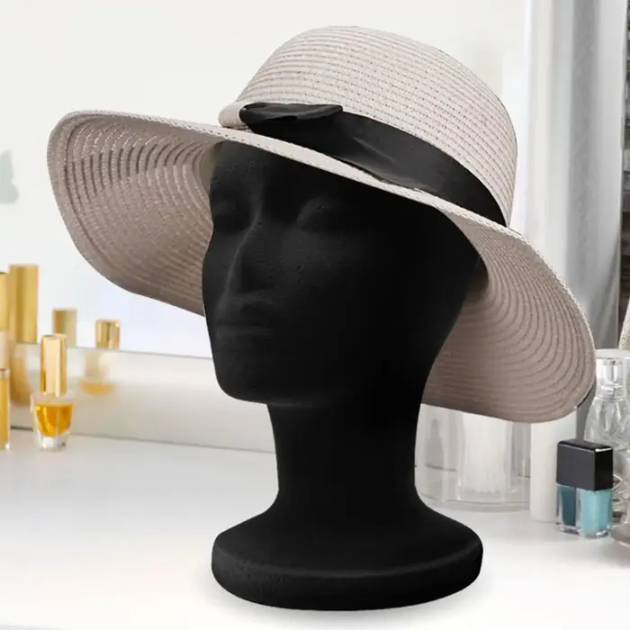 Tête de Mannequin en mousse de velours noir