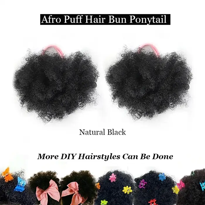Chignon Afro Synthétique Bouffant pour Enfants