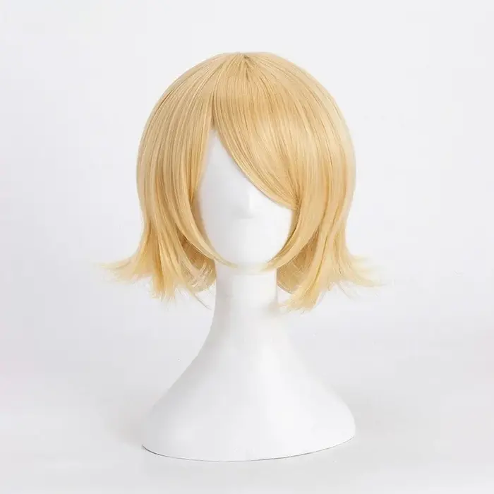 Rin Len Cosplay Rin Len perruque courte blonde résistant à la chaleur cheveux synthétiques Anime Cos