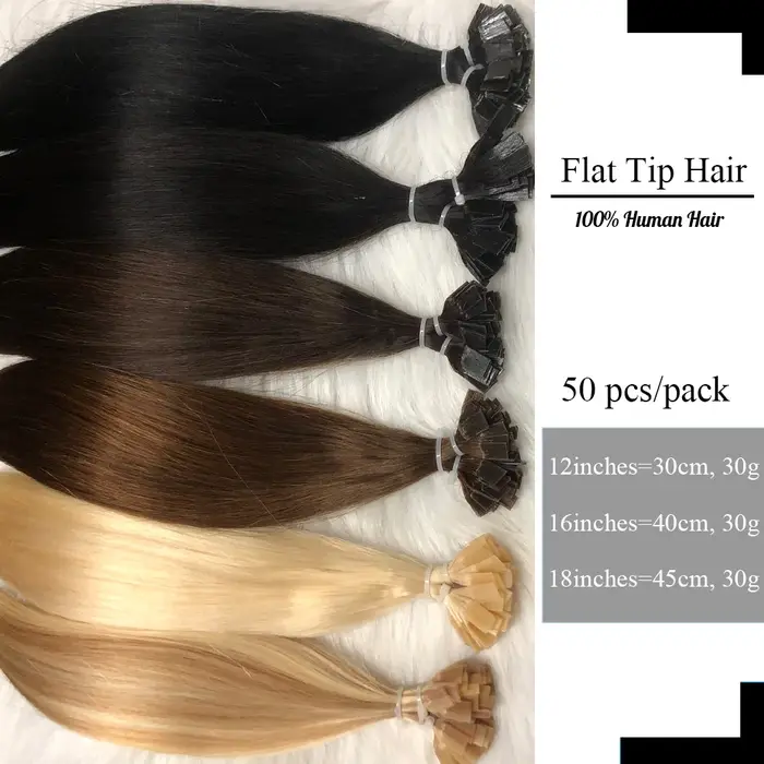 KerBrian-Extensions de cheveux à pointe plate