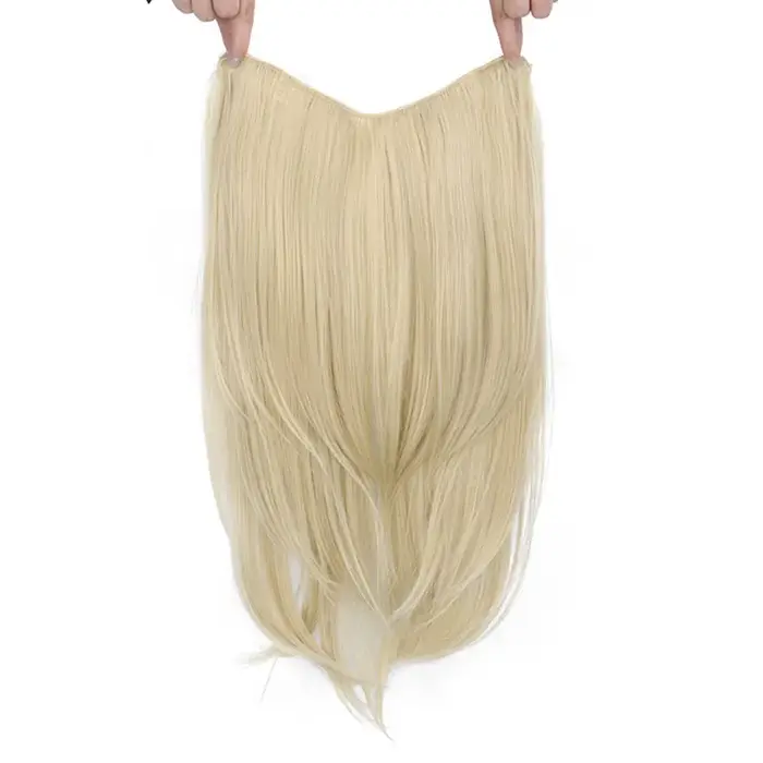 Extension capillaire synthétique longue et lisse de 22 pouces, légèrement bouclée, accessoires de ch
