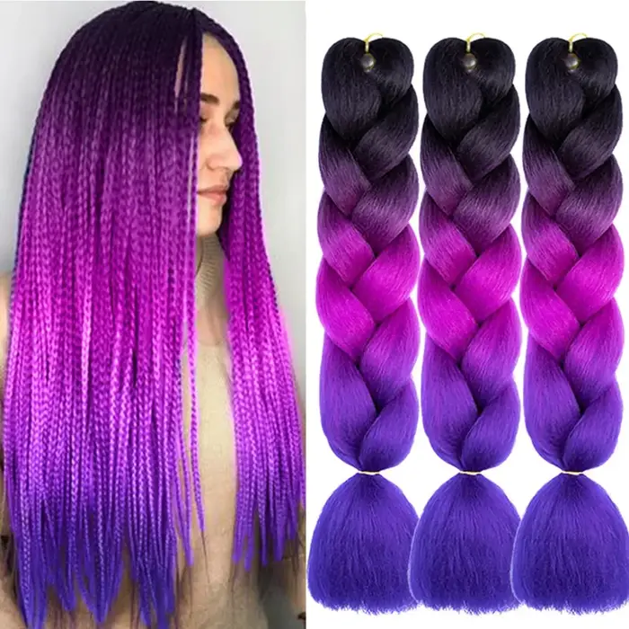 Extensions Capillaires Synthétiques Africaines Tressées Ombrées