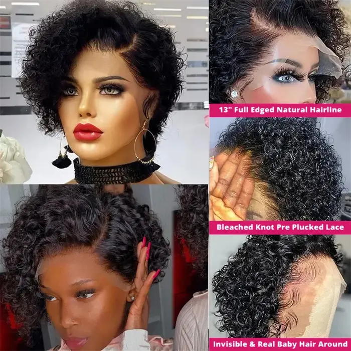 Perruque Lace Frontal Wig brésilienne bouclée