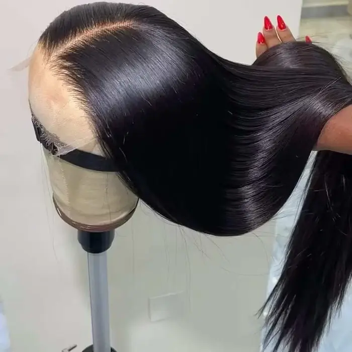 Perruque Lace Frontale 13x6 en Cheveux Humains Bling Hair, Densité 180%, Lisse, avec Baby Hair, Coul