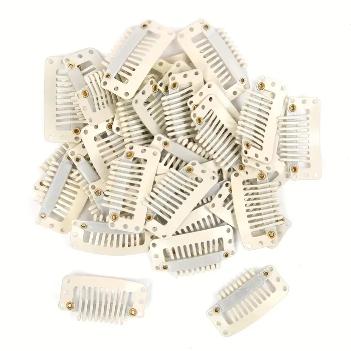 10-100 pièces Clips d'extension de cheveux outils de perruque 9 dents