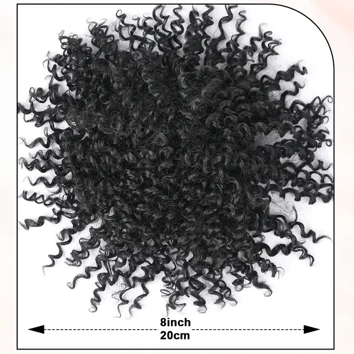 Afro bouffée cordon queue de cheval courte crépus bouclés Extensions de cheveux synthétique Chignon postiches Updo cheveux Chignon avec deux Clips