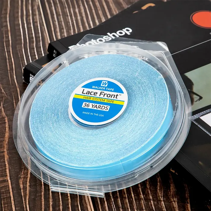 36Yards système de cheveux bande Double face Walker bande 0.8CM bleu dentelle avant perruque bande p