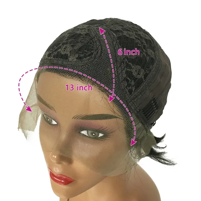 Perruque Bob Lace Frontal Wig naturelle brésilienne lisse, cheveux courts, coupe Pixie, 13x4, densit