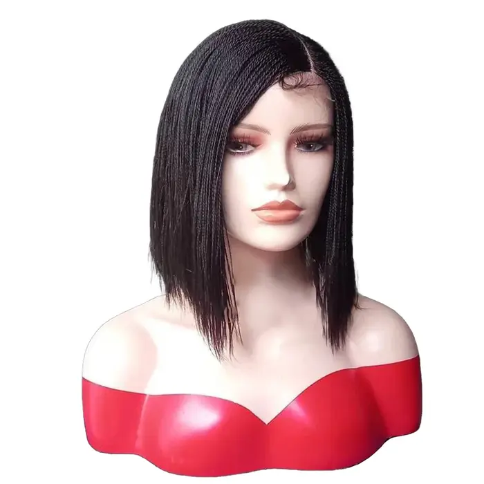Perruques tressées à fermeture ultraviolette courte pour femmes noires