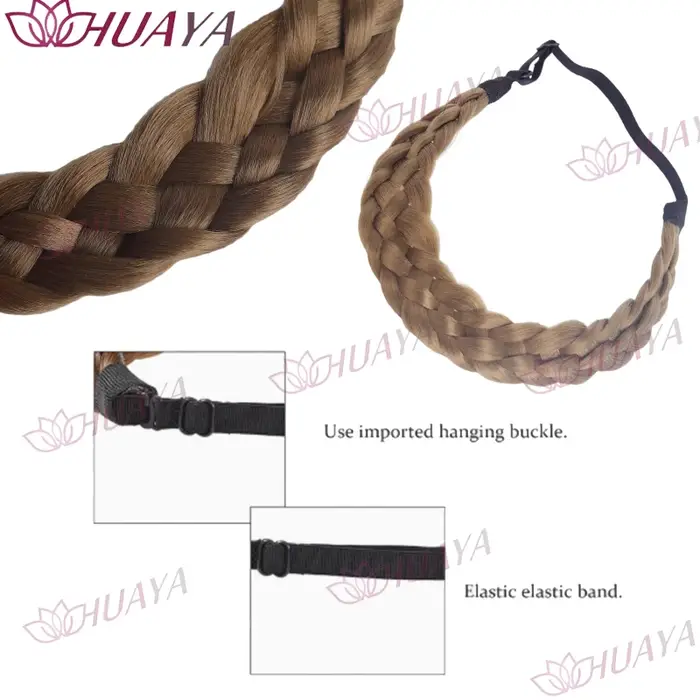 Bandeau tressé épais synthétique à 5 brins pour femme