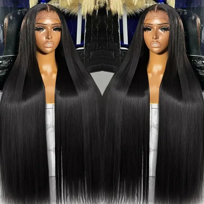 Perruques Lace Front Lisses en Cheveux Humains, Densité 250%, Perruque Frontale Complète 13x4, Dente