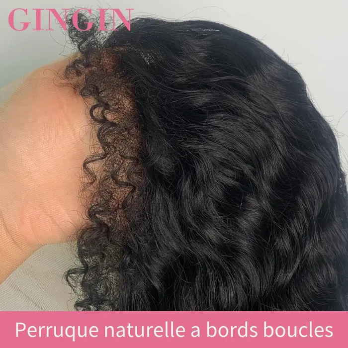 Perruque Lace Front Wig Naturelle Crépue Bouclée, Cheveux de Bébé avec Bords 4C, Réaliste, Naissance