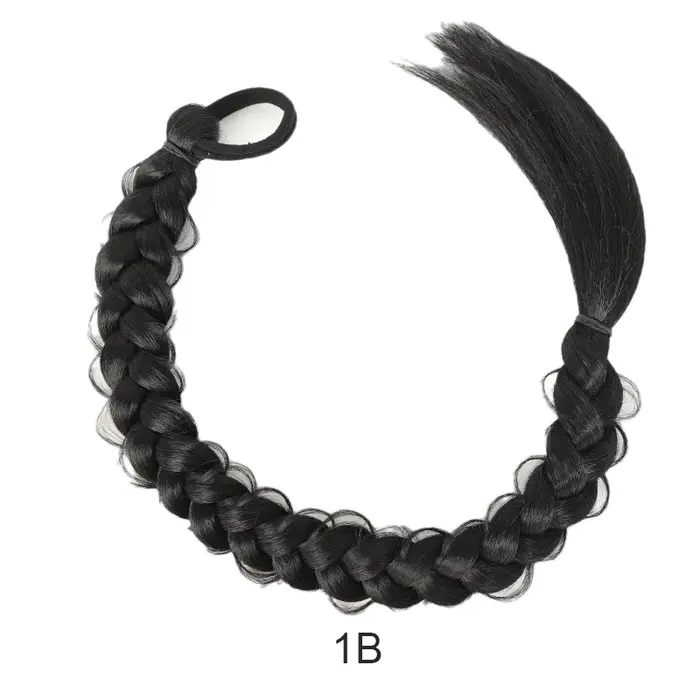 Extensions de queue de cheval tressées synthétiques pour femmes, bande élastique, torsades de pâte f