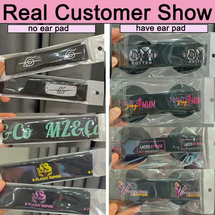 Bandes élastiques pour perruque avec Logo personnalisé