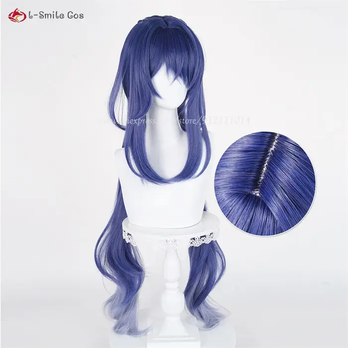 Lauma Cosplay perruque bleu dégradé 100cm perruques pour femmes