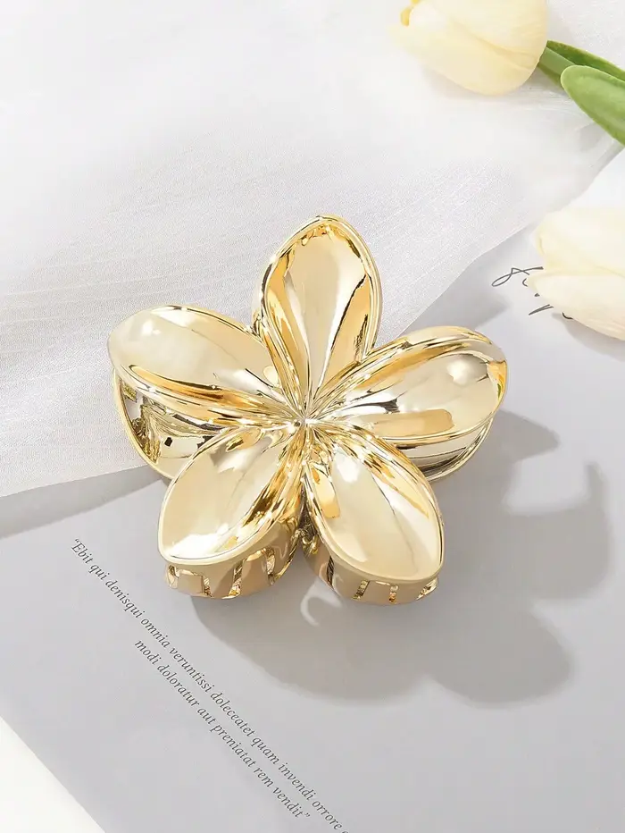 Griffes de cheveux simples et brillantes pour femmes et filles, fleur d'œuf, accessoires de fête, mo