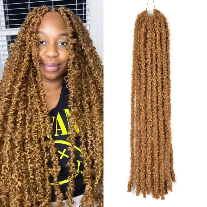 Papillon Locs Crochet cheveux Dreadlocks Meche Faux serrures Crochet cheveux tresses Extensions serr