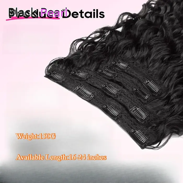 Extensions de cheveux à clipser Black Pearl Water Wave