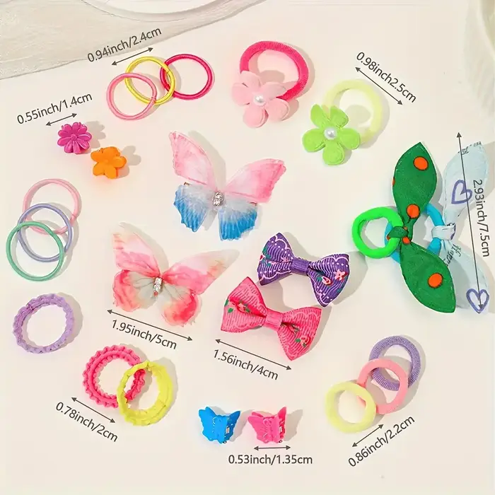 555 pièces/ensemble, pinces à cheveux papillon colorées pour filles