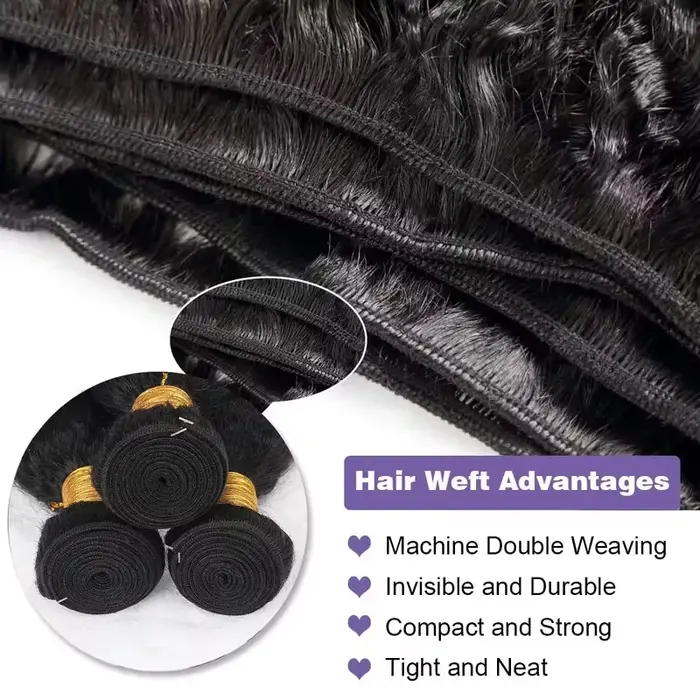 Extensions de cheveux humains brésiliens bouclés crépus non traités 100% naturels Jerry Curly 10-42 pouces 1/3/4 paquets
