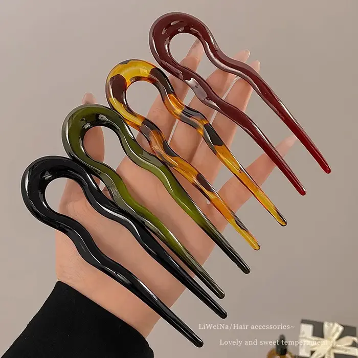 Pince à cheveux en acétate vintage pour femmes et filles