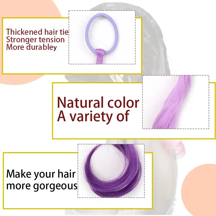 Extensions de cheveux colorés légers de 14 pouces Extensions de cheveux colorés synthétiques pour en