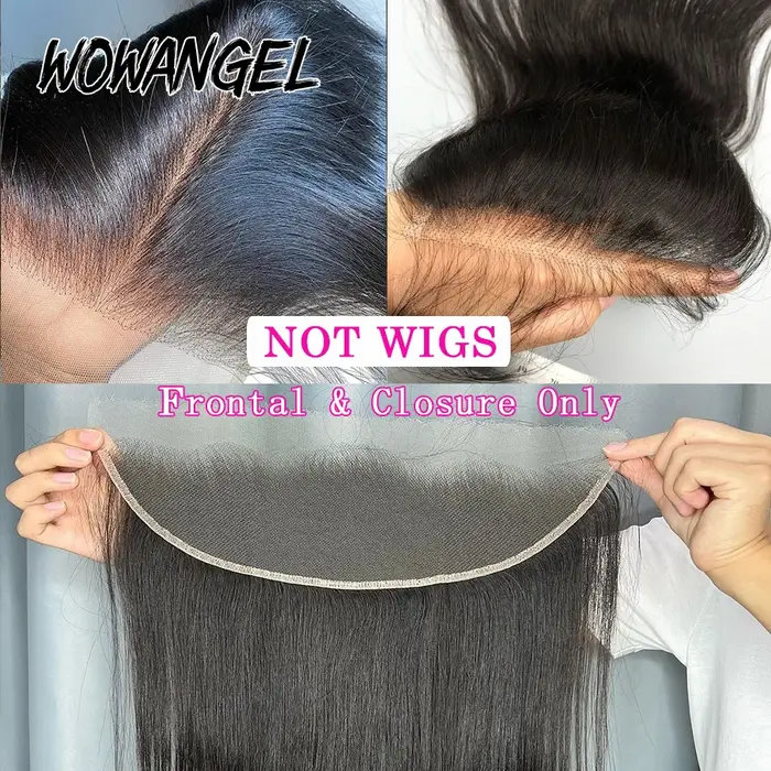WOW ANGE-Perruque Brésilienne Naturelle Lisse, Cheveux Humains, 13x4, 13x6, HD, 5x5, 6x6, Partie Lib
